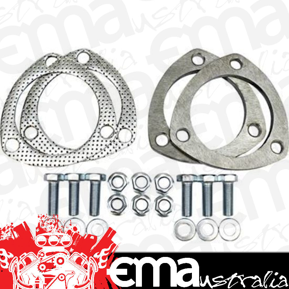 Proflow PFEECRK Collector Rings 3.00 " 3-Bolt Flange Steel Natural Pair