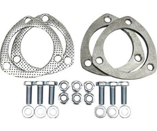 Proflow PFEECRK Collector Rings 3.00 " 3-Bolt Flange Steel Natural Pair