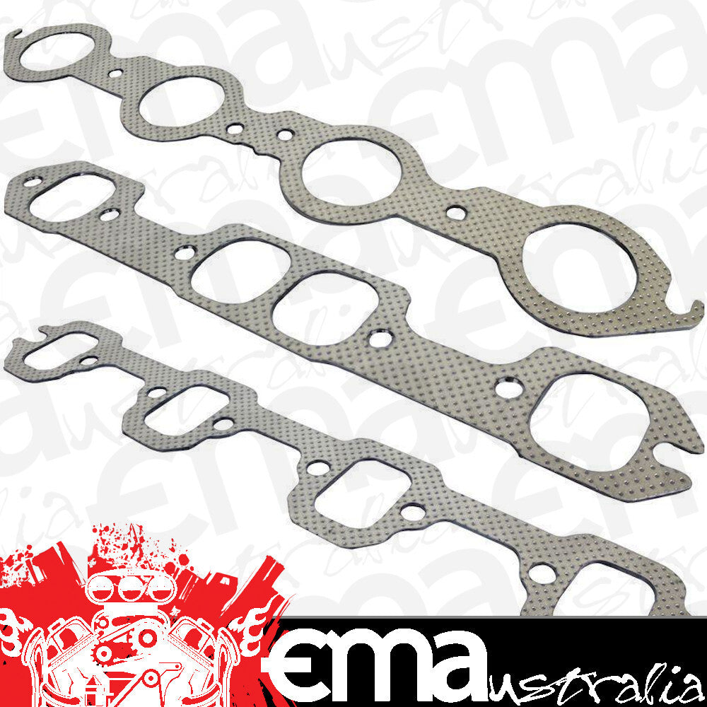 Proflow PFEEGCBBR Exhaust Gaskets Header Fibre Laminated Large Port For Chevrolet Big Block Pair