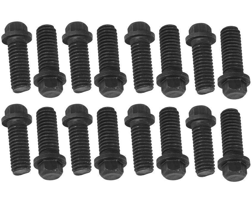 Proflow PFEEHBBK Header Bolts Hex Head 3/8 " Custom Black Oxide For Chevrolet For Ford Set of 16