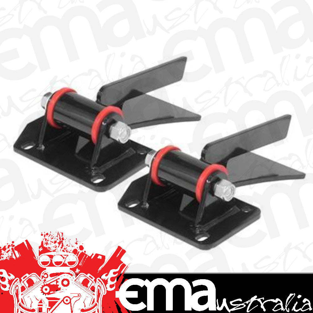 Proflow PFEEM007 Power Motor GM LS Engine Swap Universal Bolt-In Steel Polyurethane Black/Red Weld In Pair