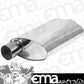 Proflow PFEEMS51502 Muffler Oval 409 Stainless Steel Polished Flow Chamber 2-1/2" Side Inlet to 2-1/2" Centre Outlet