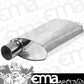 Proflow PFEEMS51504 Muffler Oval 409 Stainless Steel Polished Flow Chamber 2-1/2" Side Inlet to 2-1/2" Side Outlet