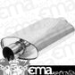 Proflow PFEEMS51516 Muffler Oval 409 Stainless Steel Polished Flow Chamber 2-1/2" Center Inlet to 2-1/2" Center Outlet