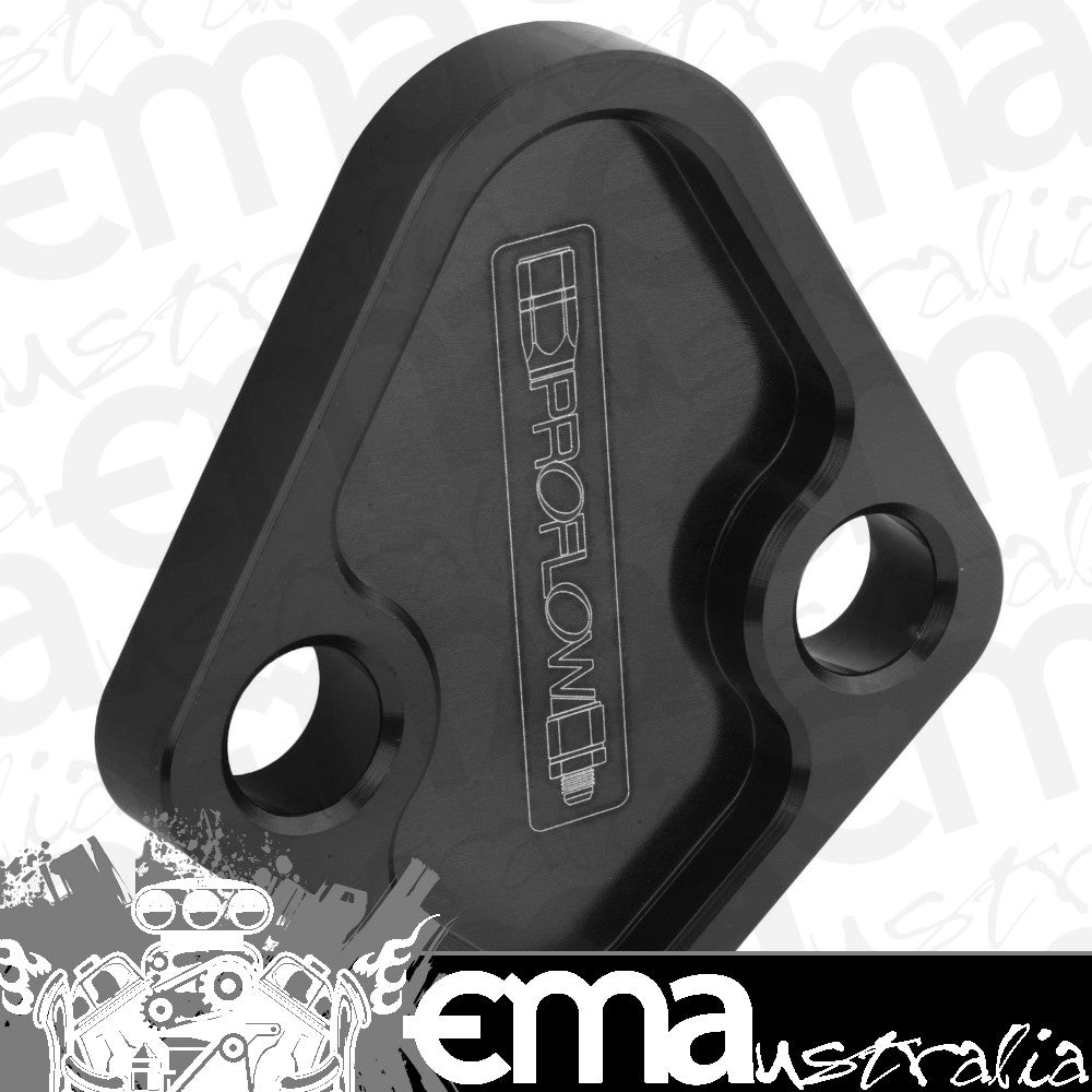 Proflow PFEFB-101BK Fuel Pump Block-Off Plate Aluminium Black Anodised BB Chev For Ford Windsor Each