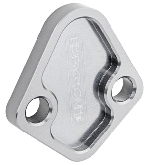 Proflow PFEFB-101S Fuel Pump Block-Off Plate Aluminium Silver Anodised BB Chev For Ford Windsor Each