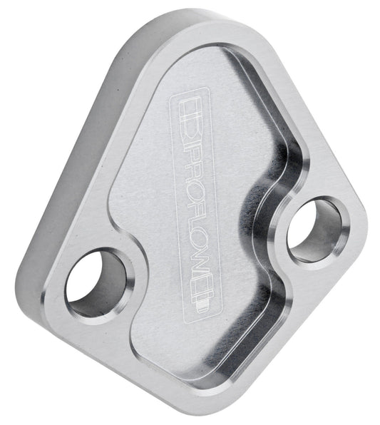 Proflow PFEFB-101S Fuel Pump Block-Off Plate Aluminium Silver Anodised BB Chev For Ford Windsor Each