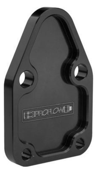 Proflow PFEFB-102BK Fuel Pump Block-Off Plate Aluminium Black Anodised SB For Chevrolet Each