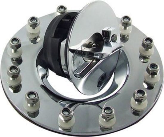 Proflow PFEFC001 Fuel Cell Tank Flush Mount Cap 12 bolt Polished Aluminium Cap w/Mount Kit (Series 1)