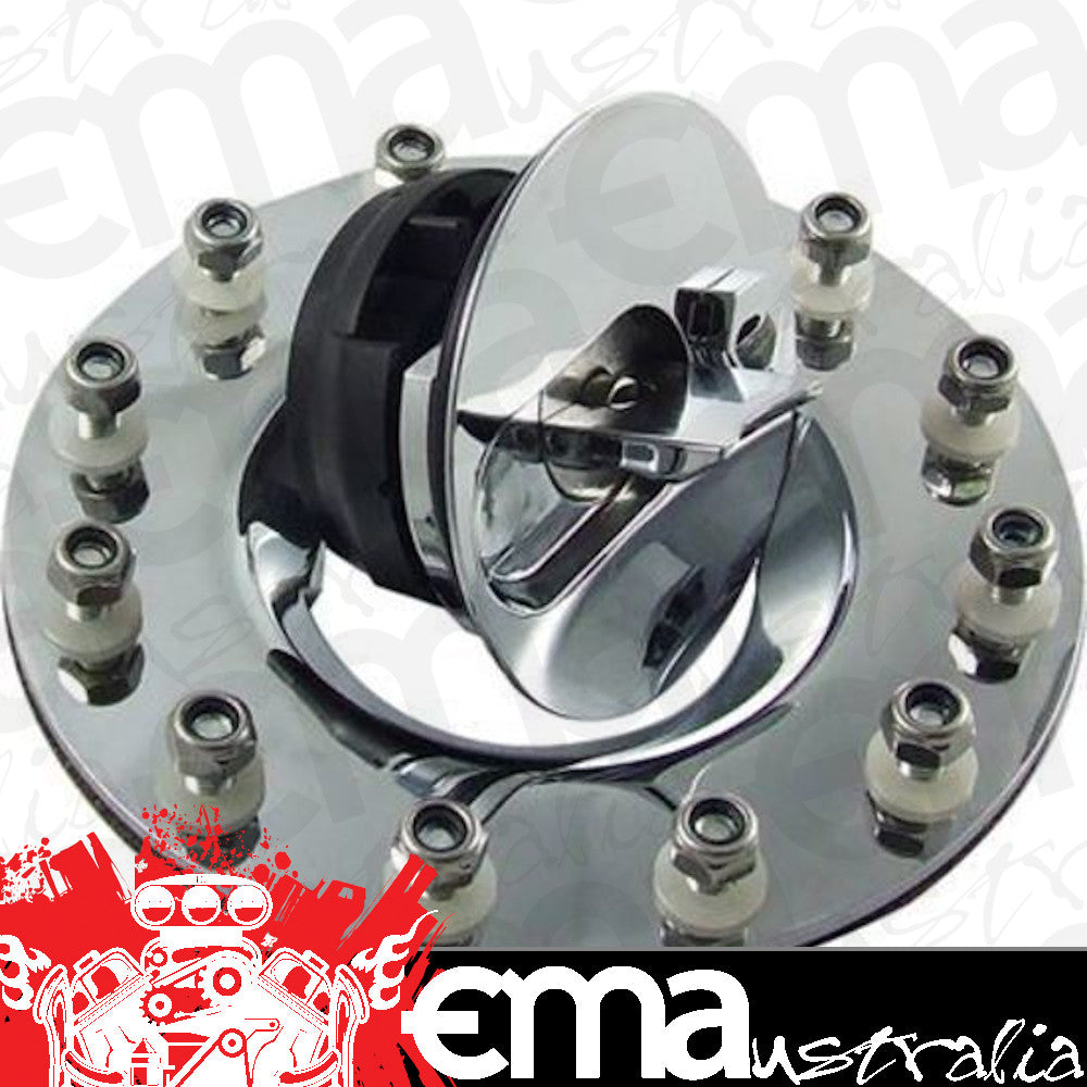 Proflow PFEFC001BK Fuel Cell Tank Flush Mount Cap 12 bolt Black Aluminium Cap w/Mount Kit (Series 1)