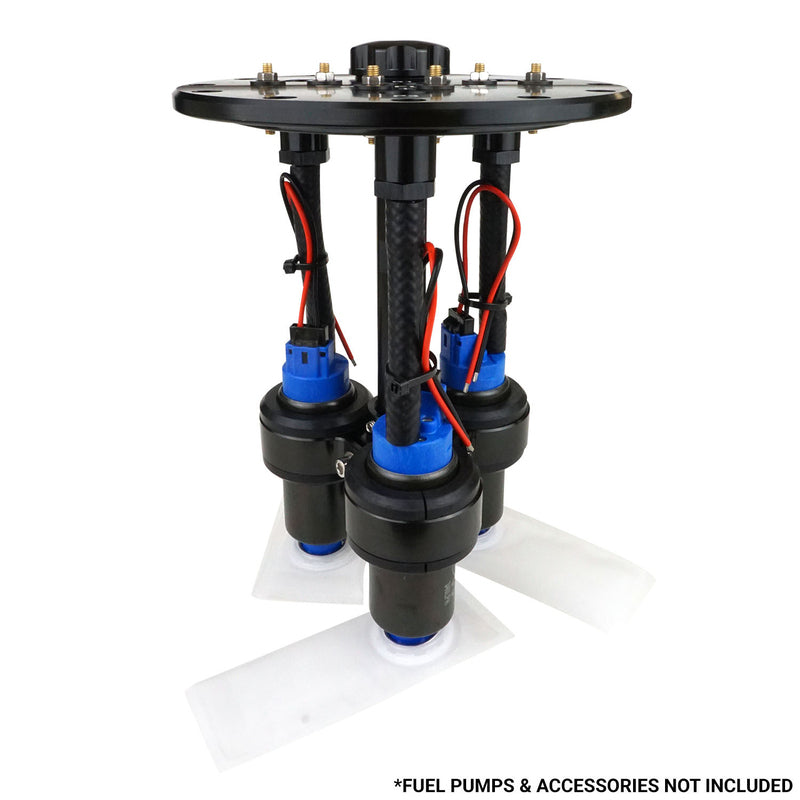 Proflow PFEFCA003-1 Triple Fuel Pump Hanger Mounts 39mm & 46mm Fuel Pumps 170mm PCD Billet Aluminium Black Anodised