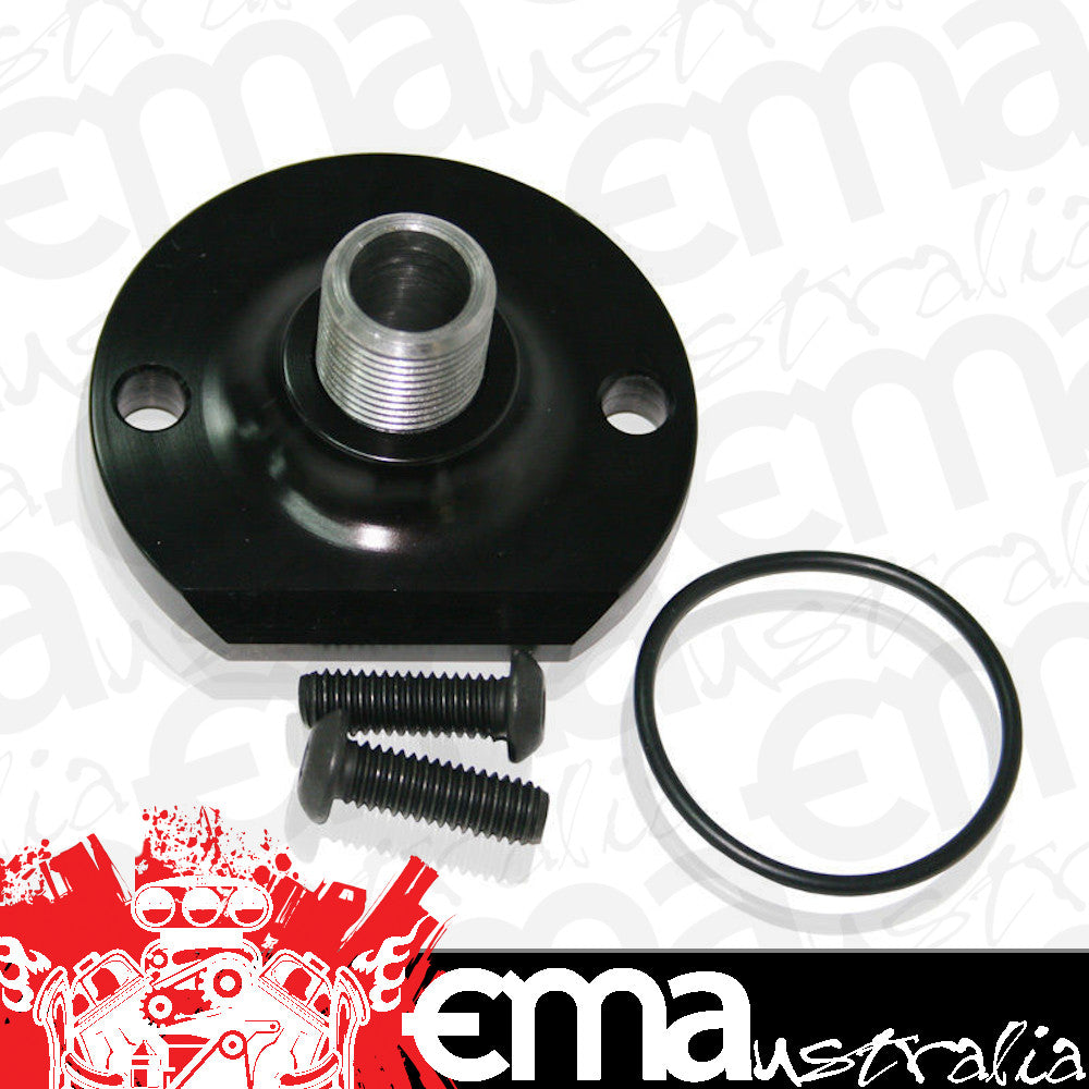 Aeroflow AF64-2055BLK Chev Spin On Filter Mount Billet Non Bypass