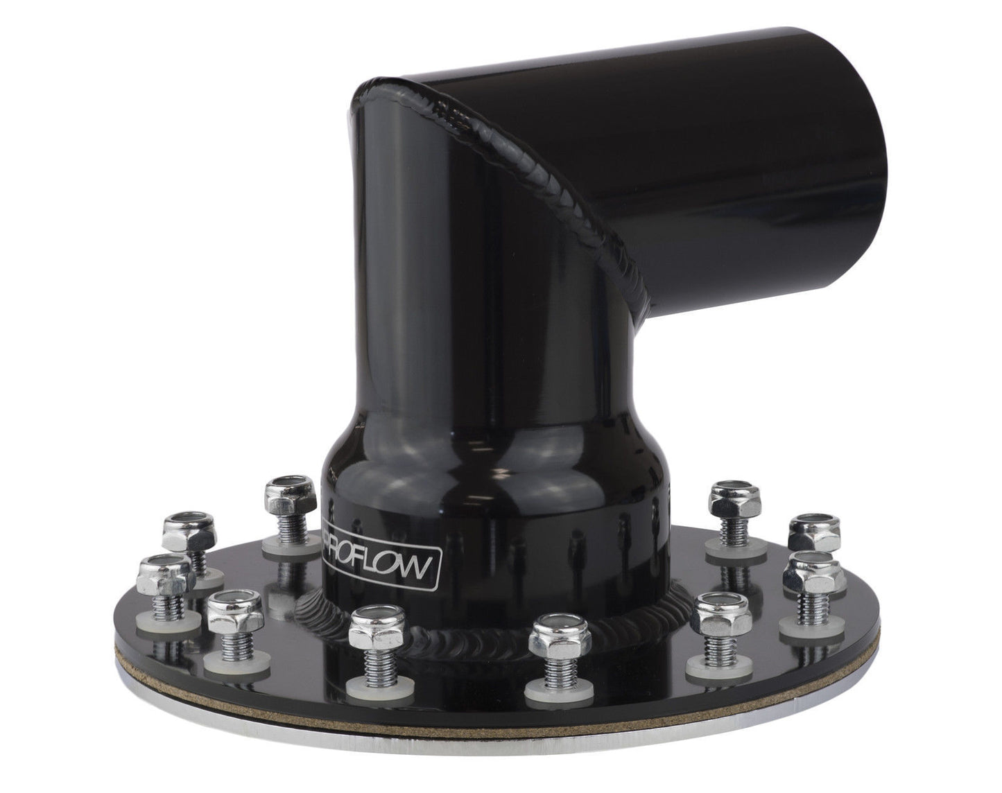 Proflow PFEFCA004BK Fuel Filler Neck Aluminium Black 90 Degree 2 1/2 " Diameter 12-Bolt Flange Each