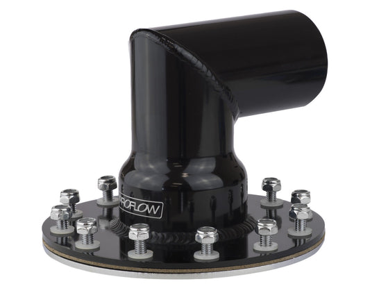 Proflow PFEFCA004BK Fuel Filler Neck Aluminium Black 90 Degree 2 1/2 " Diameter 12-Bolt Flange Each