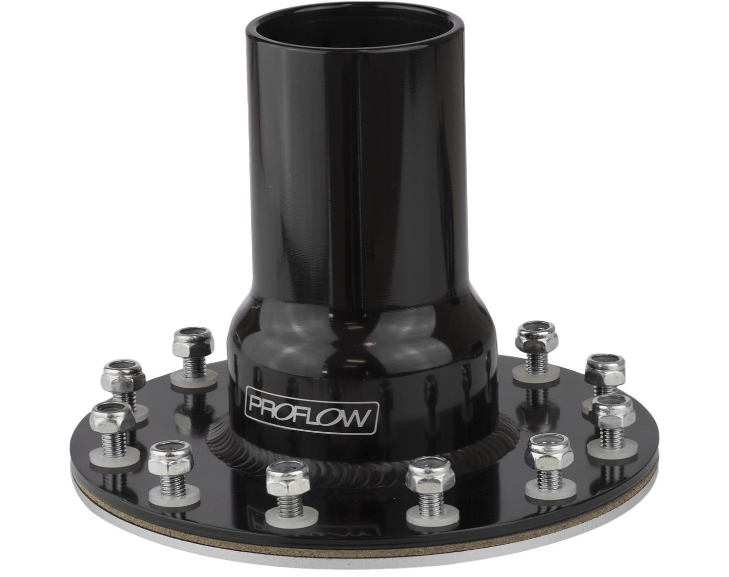 Proflow PFEFCA005BK Fuel Filler Neck Aluminium Black Straight 2 " Diameter 12-Bolt Flange Each