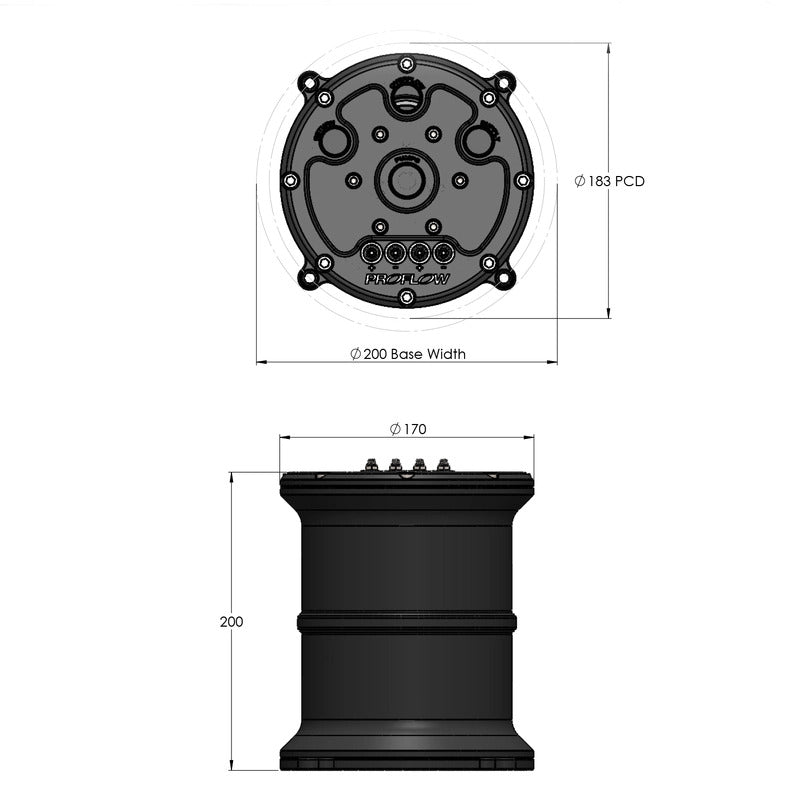 Proflow PFEFCA020BK-WAL1 Surge Tank Kit With Dual Walbro 460 LPH Fuel Pumps EFI 2.5L Billet Aluminium Black Anodised