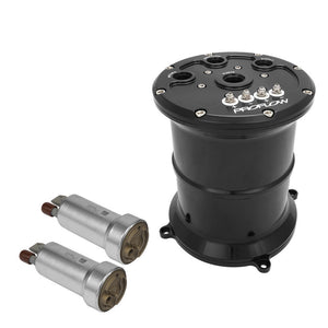 Proflow PFEFCA020BK-WAL2 Surge Tank Kit With Dual Walbro Hellcat 525 Fuel Pumps EFI 2.5L Billet Aluminium Black Anodised