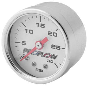Proflow PFEFG030 Fuel Pressure Gauge 0-30PSI Stainless body/White Face