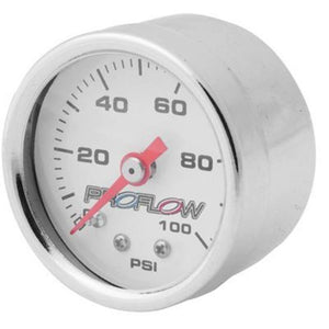 Proflow PFEFG100 Fuel Pressure Gauge 0-100PSI Stainless body/White Face