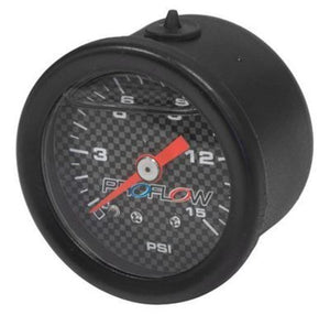 Proflow PFEFG15LFBK Fuel Pressure Gauge 0-15PSI Black Liquid Filled