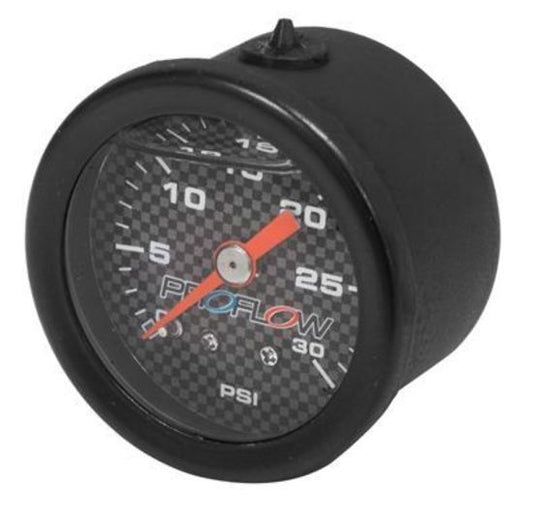 Proflow PFEFG30LFBK Fuel Pressure Gauge 0-30PSI Black Liquid Filled