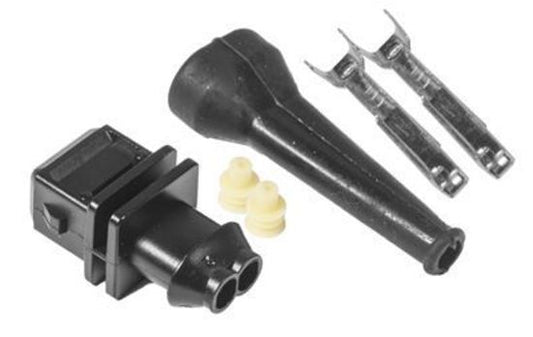 Proflow PFEFI-013 Fuel Injector Wiring Bosch Minitimer Male 2 Pin Plug w/Terminals & Boot