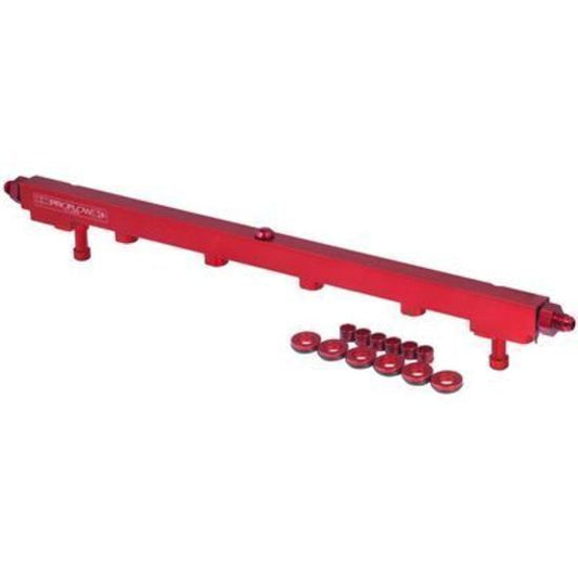 Proflow PFEFRKRB25R Fuel Rails Kit Billet Aluminium Red Anodised For Nissan RB25