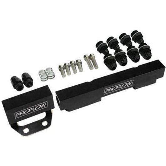 Proflow PFEFRKRX45BK Fuel Rails Kit Billet Aluminium Anodised Black For Mazda Rotary Series 4&5