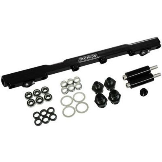 Proflow PFEFRKTOY2JZBK Fuel Rails Kit Billet Aluminium Anodised Black For Toyota 2JZ Turbo