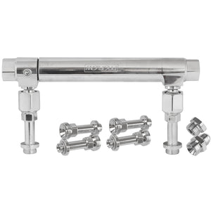 Proflow PFEFS14201S Fuel Log Billet Aluminium Polished Adjustable -10 AN Inlet 7/8-20 " Outlets Holley 4150 4500