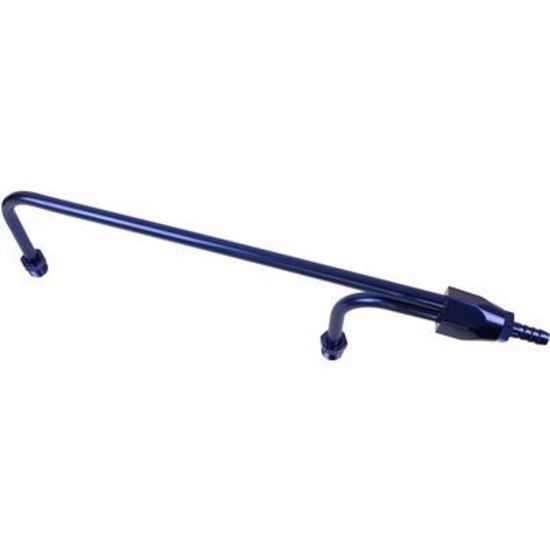 Proflow PFEFS2196B Fuel Line Aluminium Anodised Blue 3/8 " NPT or Barb Inlet 1/8 NPT Gauge Port Holley 4160