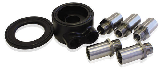 Aeroflow AF64-2060 Billet Sandwich Adapt Universalersablack -8 ORB Female Port S Note