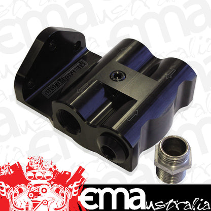 Aeroflow AF64-2061 Billet Oil Filter Remote Mountblack -8 ORB Female Port S Note