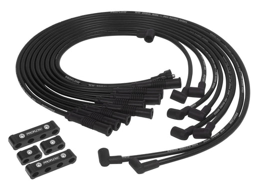 Proflow PFEIGLS88BK Spark Plug Pro Lead Wires Set 8.8mm Black Black Boots Straight Boots Universal V8 with Separator Set