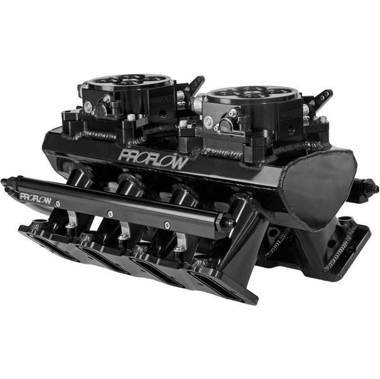 Proflow PFEM63248 SuperMax Intake Manifold Tunnel Ram For Holden Commodore LS3/L92 EFI Fabricated Black W/Fuel Rails