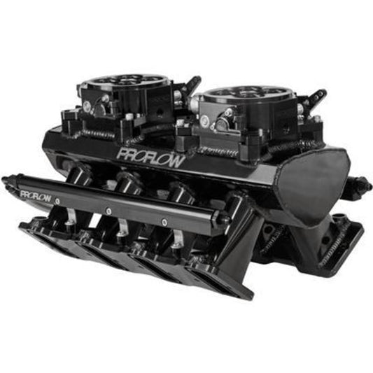 Proflow PFEM63258 SuperMax Intake Manifold Tunnel Ram For Holden Commodore LS7 EFI Fabricated Black W/Fuel Rails