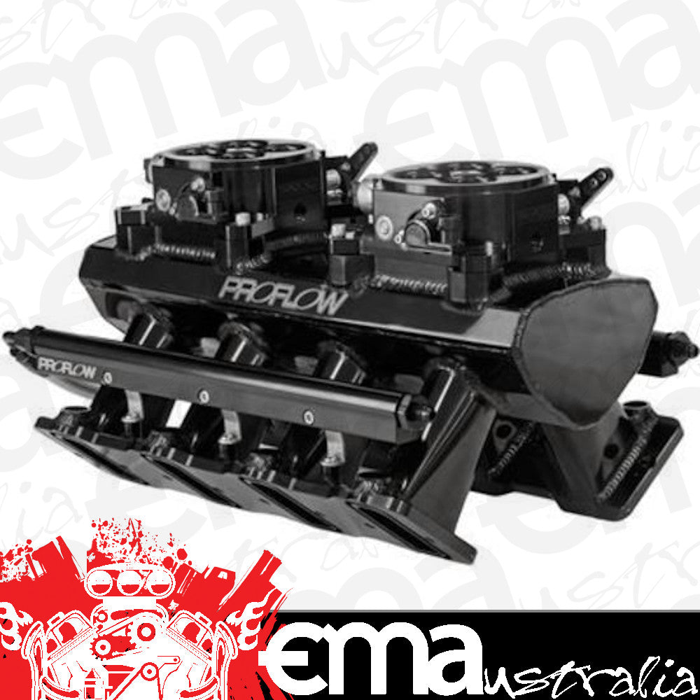 Proflow PFEM63258 SuperMax Intake Manifold Tunnel Ram For Holden Commodore LS7 EFI Fabricated Black W/Fuel Rails