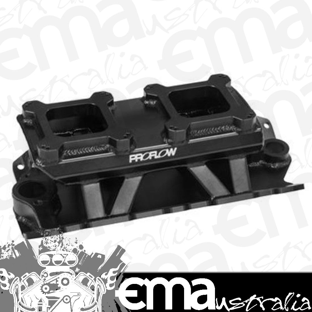 Proflow PFEM64241 SuperMax T Intake Manifold Tunnel Ram Fabricated Black Duel Carburetted SB Chev Each