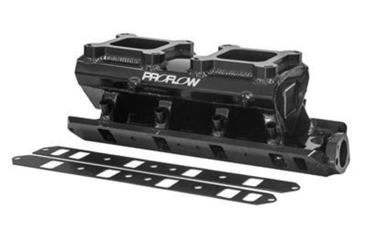 Proflow PFEM64243 SuperMax EFI Intake Manifold with Fuel Rails Tunnel Ram Fabricated Black Quad 4150 EFI Throttle Body SB Ford 289-302W Each