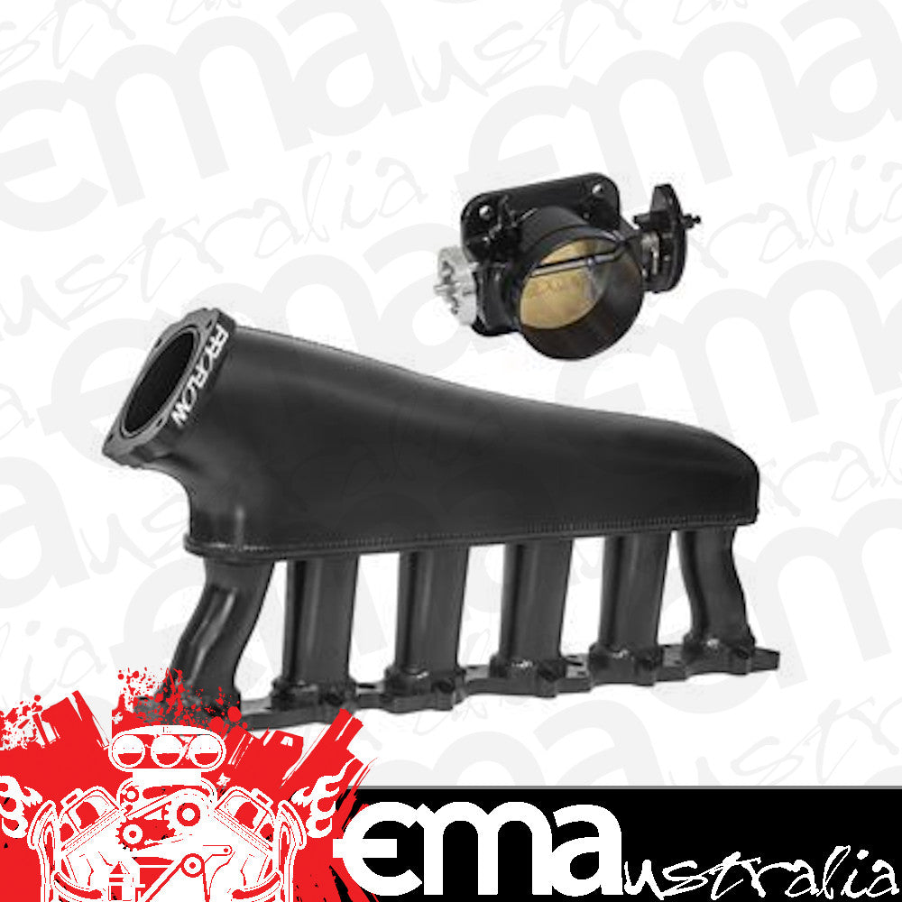 Proflow PFEM67535BK Intake Manifold Kit Fabricated Aluminium Black For Nissan TB48 Inlet Plenum 90mm Throttle Body Fuel Rail