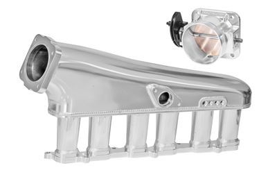 Proflow PFEM67540 Intake Manifold Kit Fabricated Aluminium Polished For Toyota 1JZ-GTE Inlet Plenum 90mm Throttle Body Fuel Rail