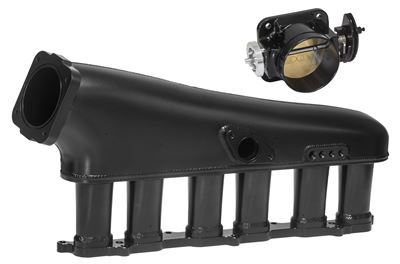 Proflow PFEM67540BK Intake Manifold Kit Fabricated Aluminium Black For Toyota 1JZ-GTE Inlet Plenum 90mm Throttle Body Fuel Rail
