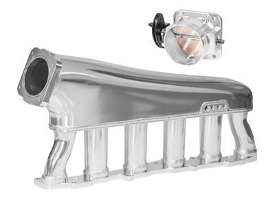 Proflow PFEM67545 Intake Manifold Kit Fabricated Aluminium Polished For Toyota 1FZ-FE Inlet Plenum 90mm Throttle Body Fuel Rail