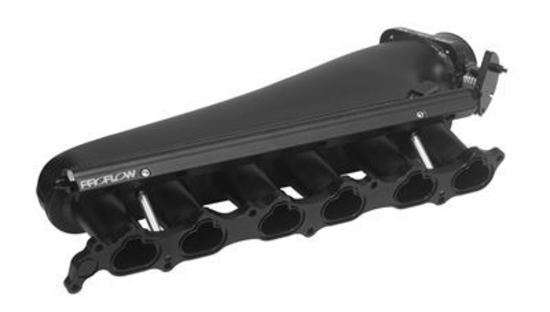 Proflow PFEM67552BK Intake Manifold Kit Fabricated Aluminium For Toyota 2JZGTE Turbo non VVTI Turbo Black Inlet Plenum 90mm Throttle Body Fuel Rail Ki