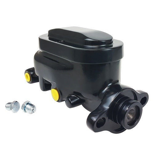 Proflow PFEMC1321BK Master Cylinder Universal GM Raised Top Aluminium Black 1.00 " Bore Dual Bowl Ports Both side Each