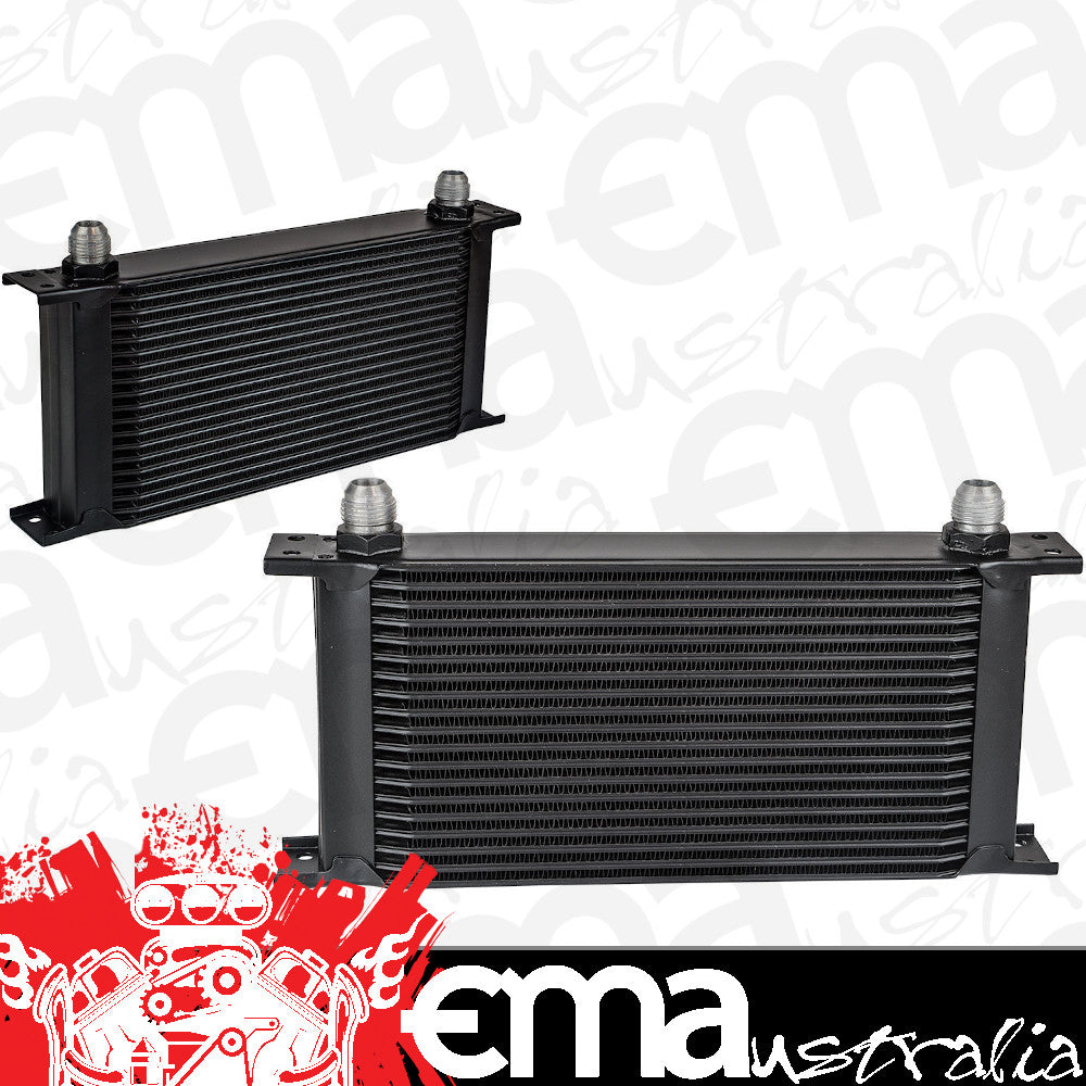 Proflow PFEOC19 Oil Cooler Ultra Pro Aluminium Black 19-Row Mini Version 340mm x 140mm x 50mm Male AN10 lnlet/Outlet
