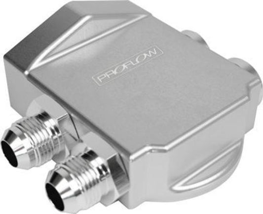 Proflow PFEOSRFHS Remote Oil Filter Mount Billet Silver Small Filter -10 AN Female or Male orb Left or Right Side Inlet Port Each