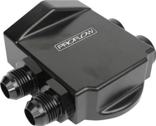 Proflow PFEOSRFHSBK Remote Oil Filter Mount Billet Black Small Filter -10 AN Female or Male orb Left or Right Side Inlet Port Each