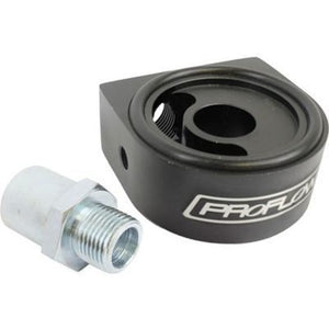 Proflow PFEOSSUNIBK Oil Filter Adapter Universal Sandwich Adapter Billet Aluminium Black Anodised AN10 1/8" NPT Port 13/16" 3/4" M18.M21
