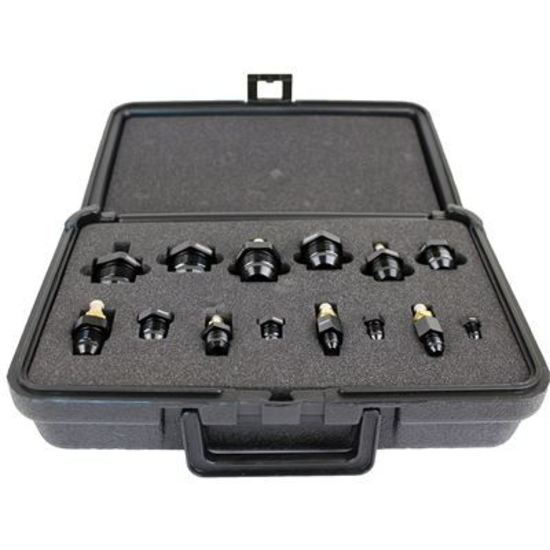 Proflow PFEPTK AN Hose Pressure Test Kit Fittings with Air Valves/Matching Plugs -3 AN through -16 AN Kit